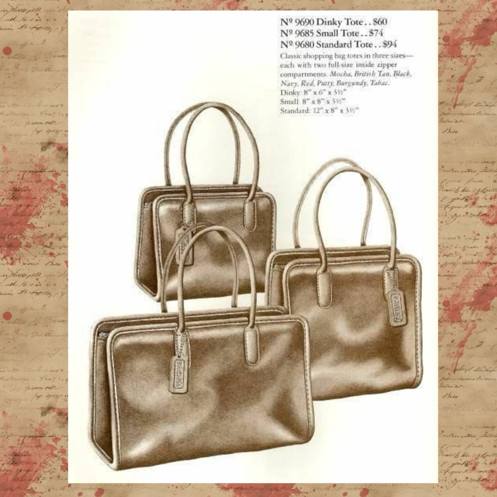 Vintage Coach Small Navy Dinky NYC Tote, 9685 - Picture 7 of 8
